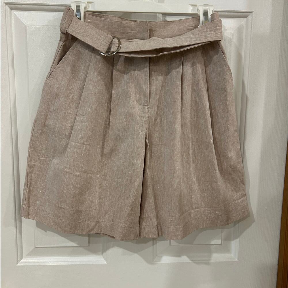 Hoodlamb womans belted wide leg hemp shorts  small new READ